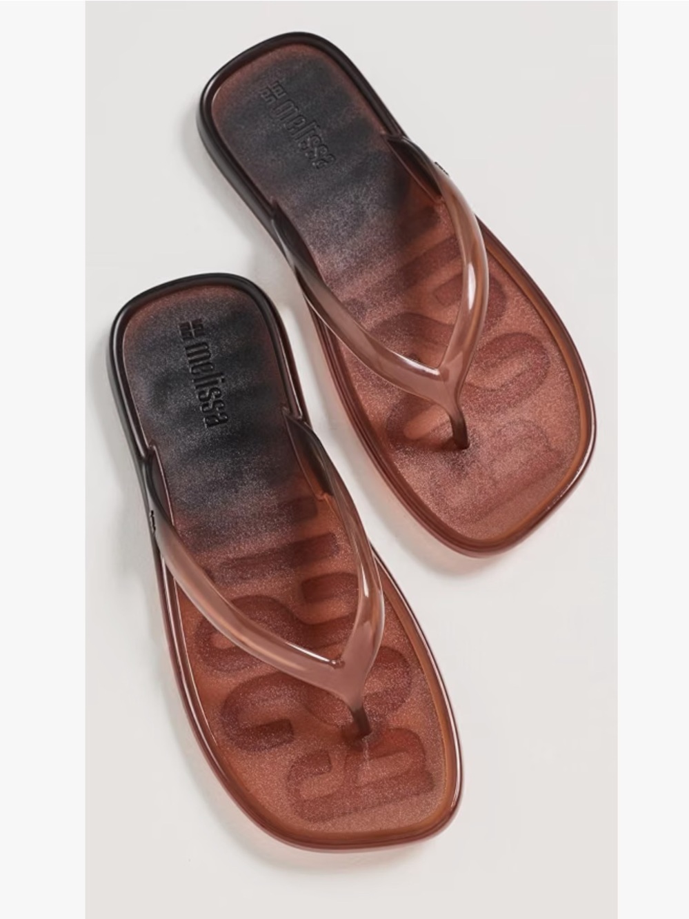 Melissa Translucent Brown Jelly Thong Sandals